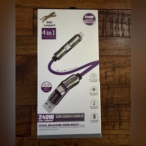 S&D Leopard 4 in 1" multi-charging and data cable - NWT